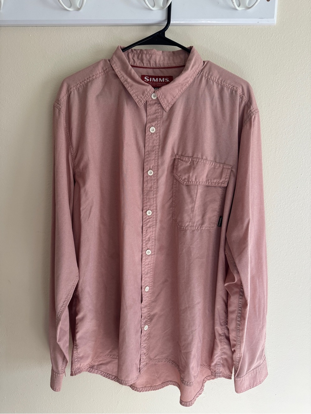 Simms Men's Long-Sleeve Button-Up Shirt - Dusty Rose